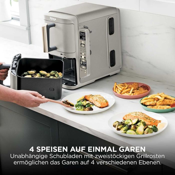 Нов Фритюрник с Горещ Въздух Air Fryer Ninja - Double Stack SL451EU XL Smart Cook, 9.5 л, 2 Години Гаранция