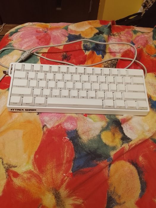 Tastatură pe culoare albă
