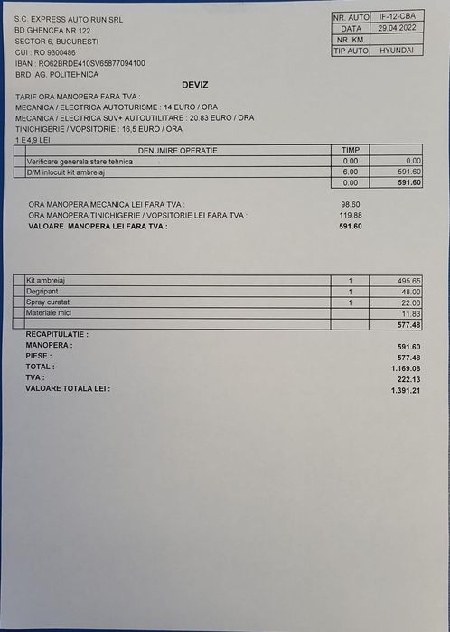 Hyundai Elantra 2013 – 1.6 benzină aspirat natural