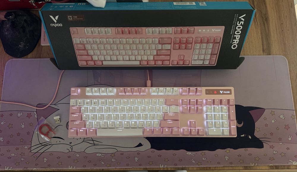 Клавиатура Rapoo V500PRO розовая