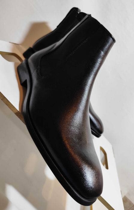 Ghete chelsea 43 plain toe ZARA NOI piele naturala moale negru