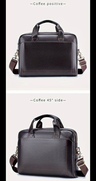 Мъжка универсална и с -20% Промоция кожена бизнес чанта•Черна и кафява