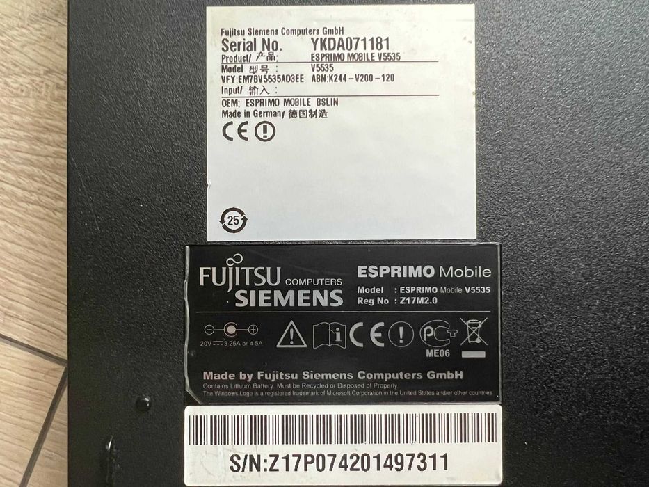 laptop fujitsu siemens esprimo mobile v5535 de colectie
