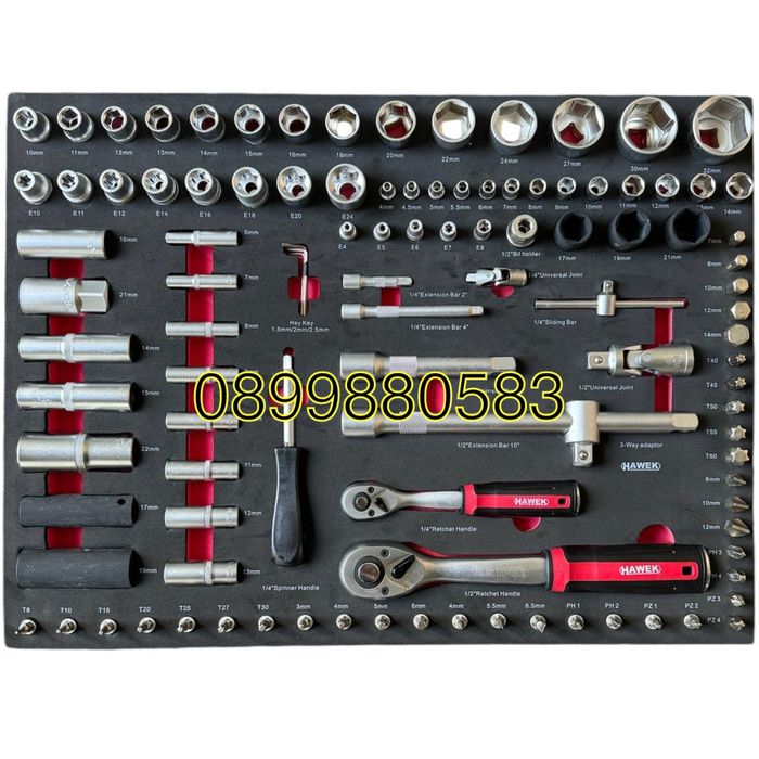 Шкаф с инструменти със 7 чекмеджета 5 пълни Hawek