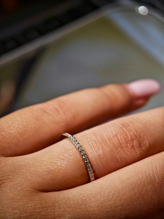 Inel cu 20 de pietre Moissanite tip diamant de 0.01ct din Argint 925