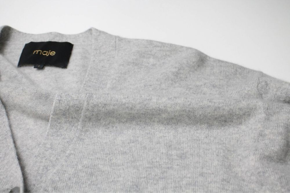 Cardigan Maje gray 100% cashmere S/M