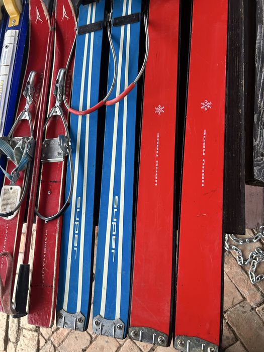 Schiuri  vechi din lemn alpenblitz copii si adulti