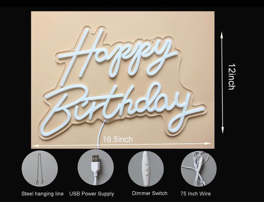 ПОД НАЕМ надпис/ табела Led Happy Birthday или Will u marry me?