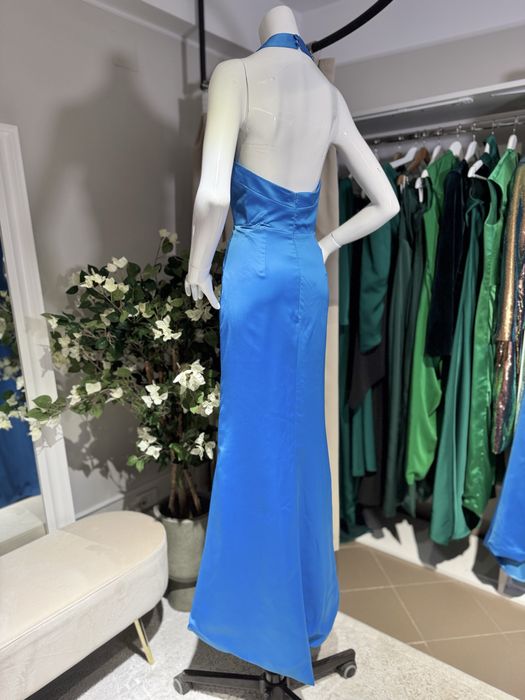 Rochie lunga blue ciel satin ( nu MLH , Rhea Costa )