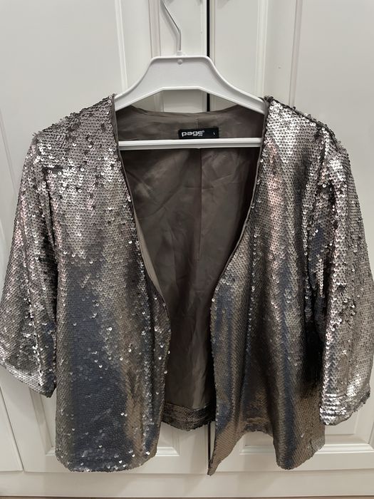женский жакет с пайетками