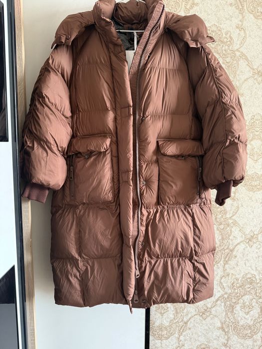 Пуховик коричневый