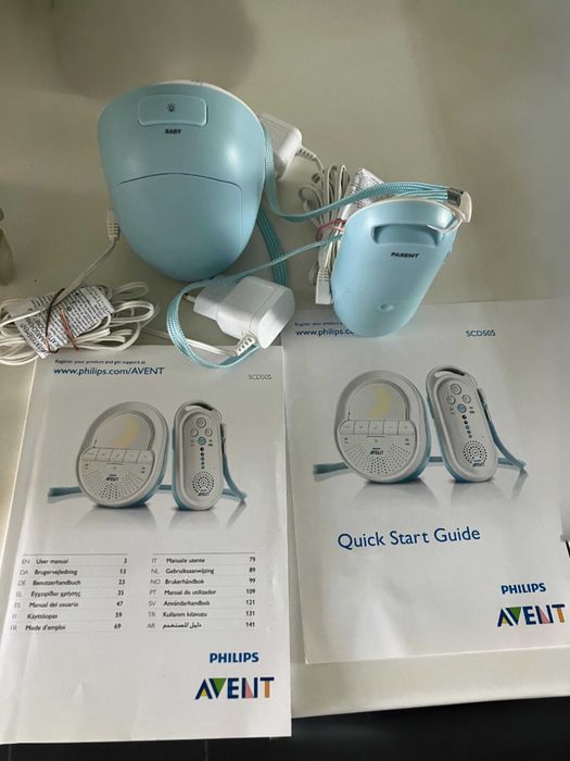 Бебефон Philips Avent SCD505 DECT – работещ, със зарядни и инструкции