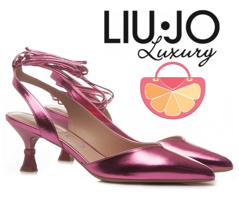 LIU JO № 36 – Дамски кожени сандали "FUCHSIA METALLIC" нови с кутия