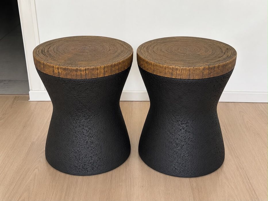 Masă laterală HOMPUS tip Clepsidră – MgO – Aspect Lemn – Interior/Exterior – Nouă