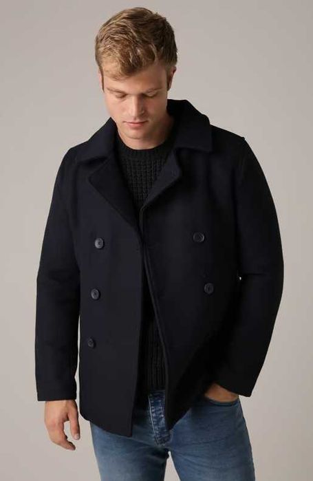 Palton casual jacheta L XL Kenneth Cole lana piept detasabil negru