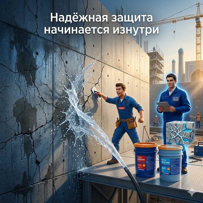 Гидроизоляция и восстановление бассейна башенной градирни