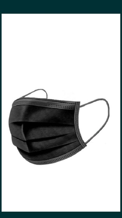 Masti protectie negre 3 straturi/pliuri cutie 50 bucati