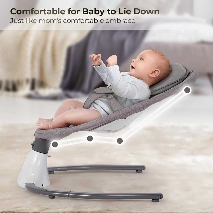 Бебешки стол-люлка с дистанционно управление, 5 скорости, 4 таймера