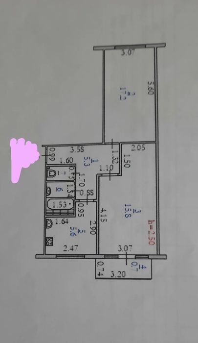 Срочно продается 2х комнатная квартира