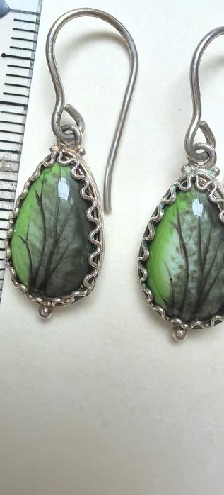 Старинные серьги Финифть