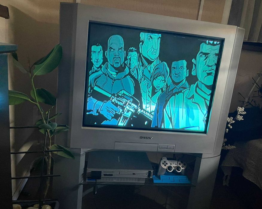 Set retro gaming Sony Trinitron CRT 29" + PlayStation 2 SCPH-50004 modat HDD