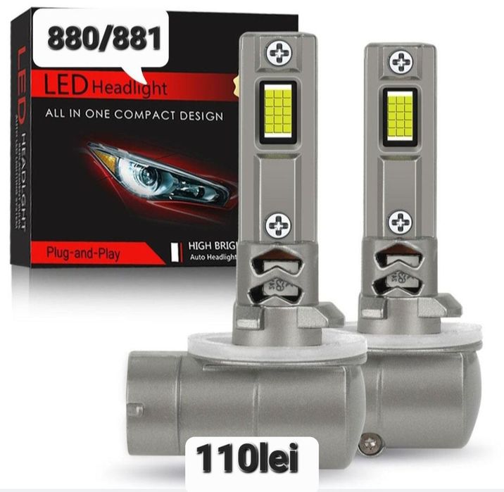 Becuri LED 880 881 DRL  Canbus  12V   30000LM set 2buc