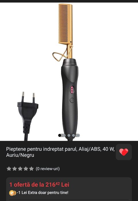 Pieptene pentru indreptat parul NOU 50% REDUCERE