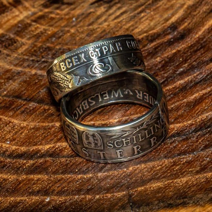 Inele handmade din monede aur/argint