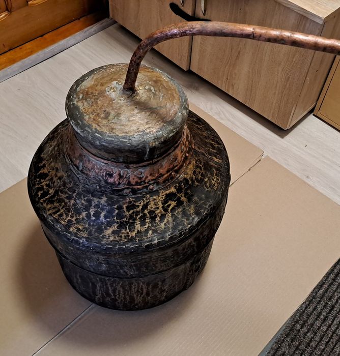 Cazan si capac din alama si cupru, pentru tuica/rachiu