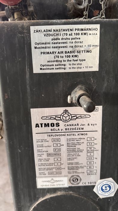 Centrala pe lemne ATMOS DC70S 70 kW + 2 boilere + puffer + calorifere + pompe + coș de fum