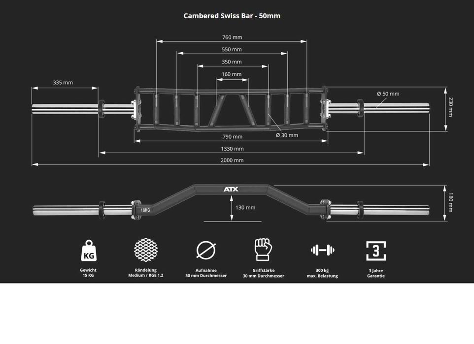Олимпийски Лост Cambered Swiss Bar - Фитнес Лостове
