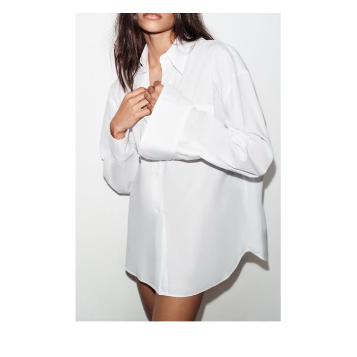 Zara новая рубашка хлопок белая блузка мужская женская зара