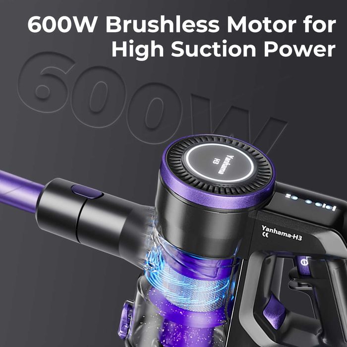 Безжична Вертикална Прахосмукачка - Yanhama H3 600W 65000Pa, 4-в-1!