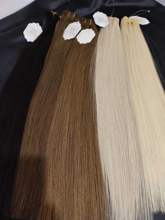 100% естествена коса/екстеншъни - двойна гъстота/ТОП КАЧЕСТВО, 60-70см