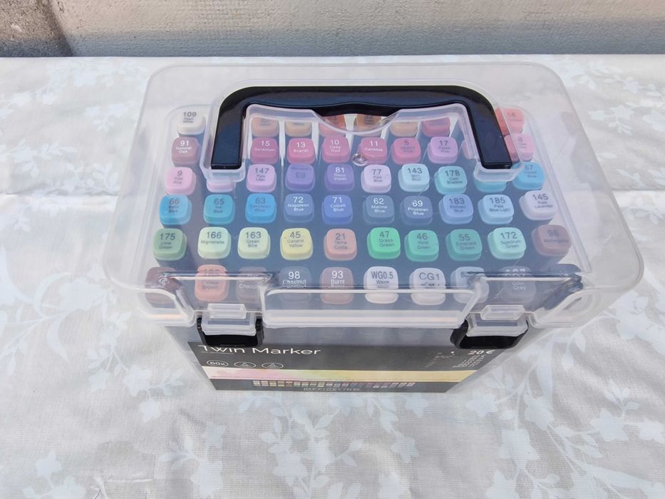 Markere Artistice cu 60 Culori, Dual Tip, Permanent, Multicolor, copii