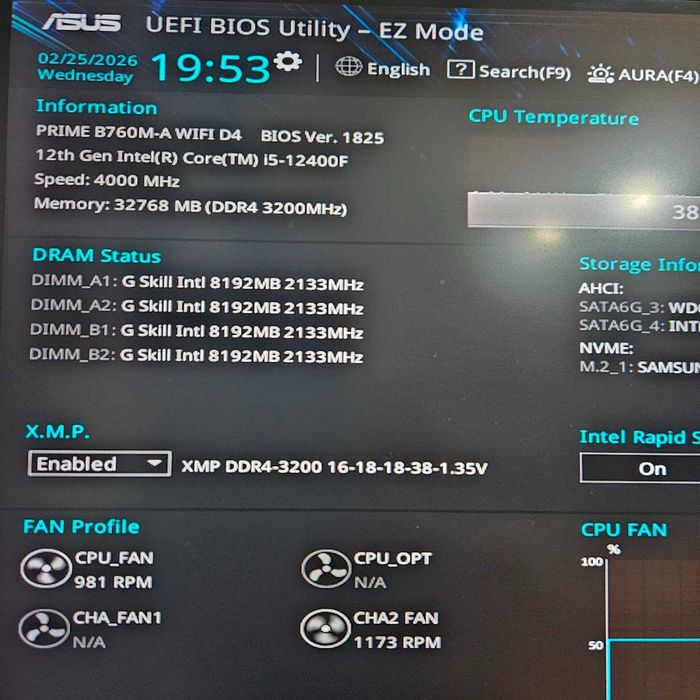 Memorii RAM 32GB (4x8GB) DDR4 3200MHz CL16 G.SKILL Aegis Quad Channel