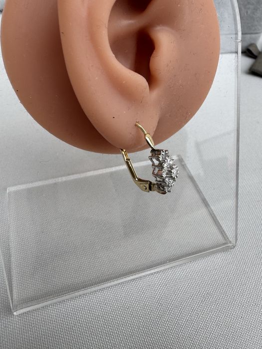 Cercei din aur 14 k si diamante
