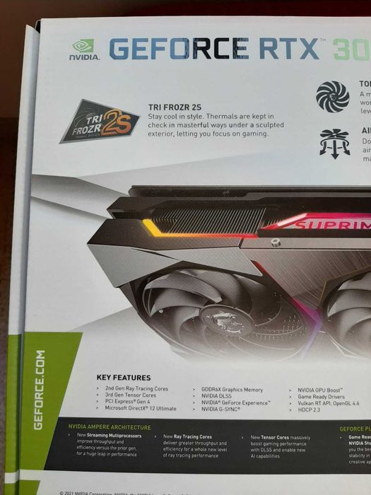 Видео карта GEFORCE RTX 3080 , SUPRIME X , 10GB , GDDR6X