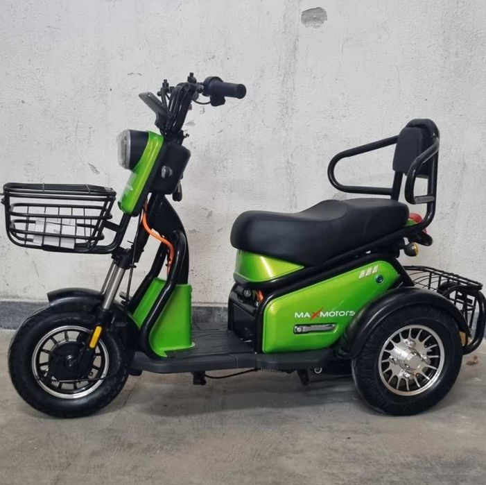 Двуместна електрическа триколка MaxMotors Pudding 1800W-48V-20Ah-GREEN