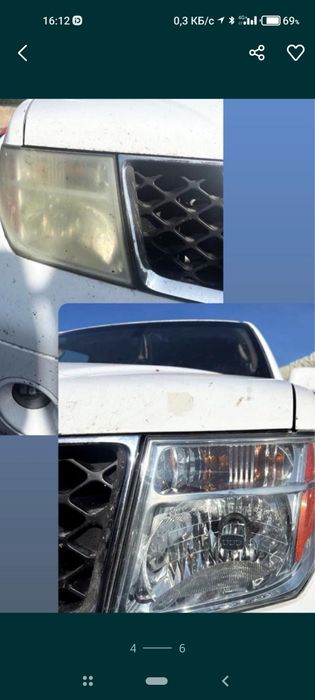 Профессиональная полировка фар авто