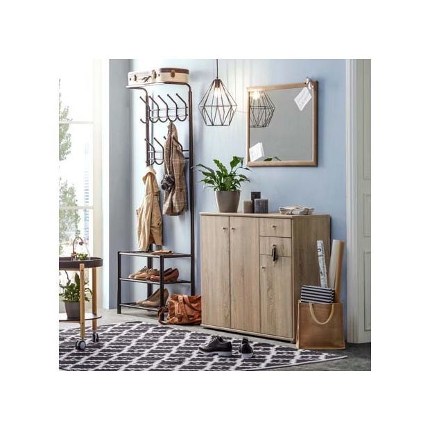 СТОМАНЕНА закачалка+етажерка за обувки на 3 етажа