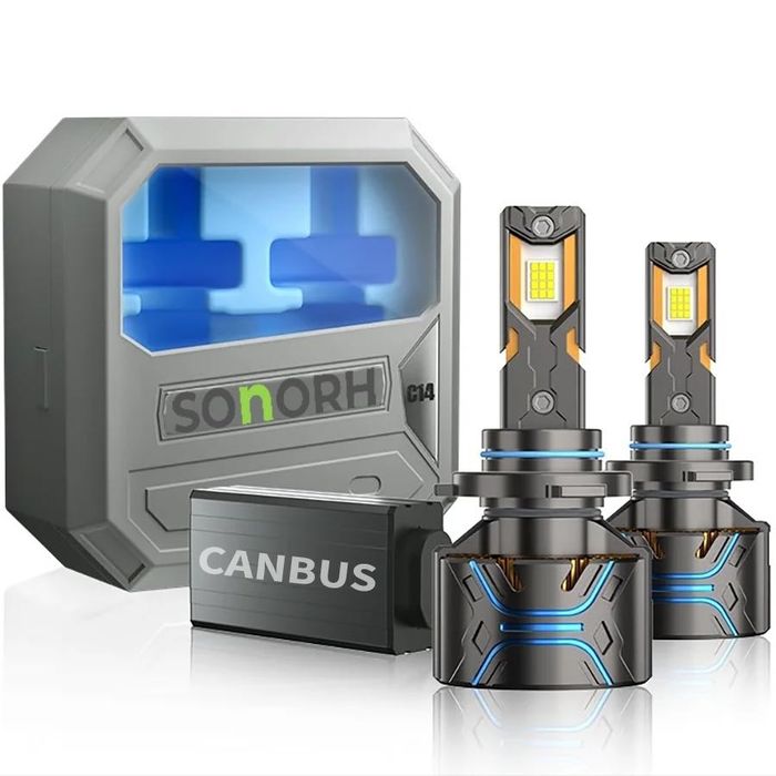 Set 2 Becuri H8/9/11, 300W/Bec-Ultra Power, 60000 lm, 6500K, CANBUS, 12V si 24V, Pentru Faruri Auto, Luminozitate Extrema, IP68, SONORH