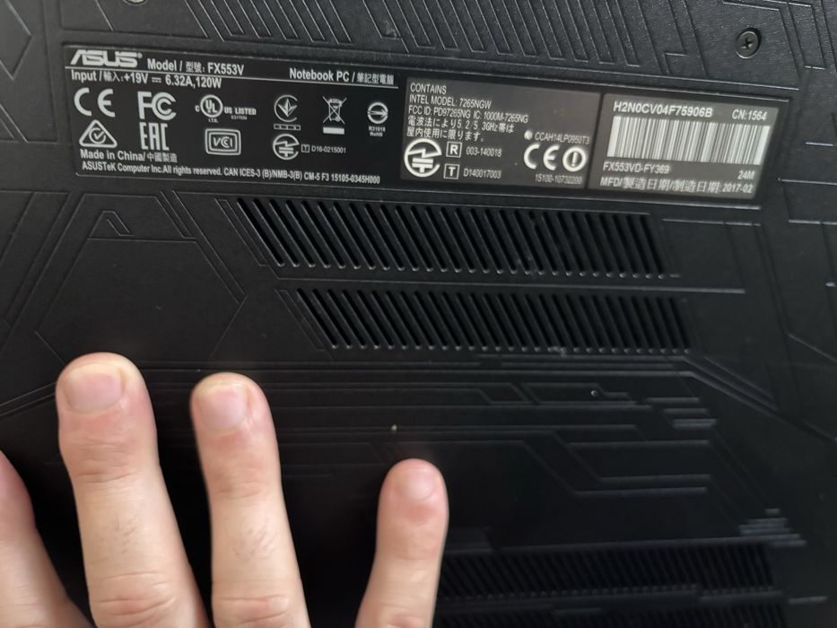 Лаптоп ASUS ROG Strix GL553VD – i7 / GTX 1050 / SSD + HDD / Геймърски