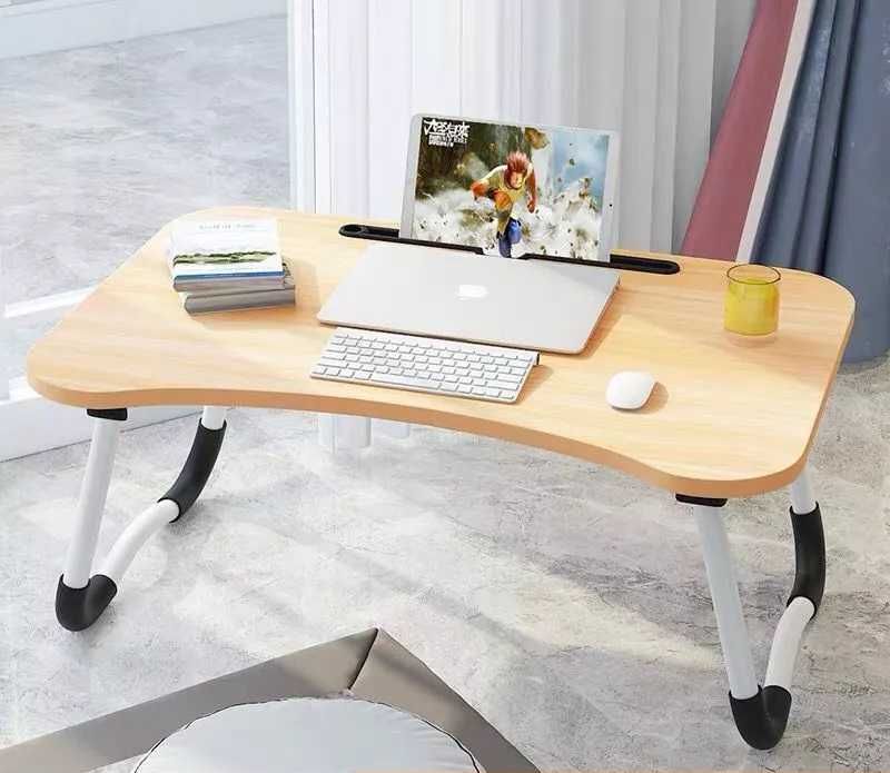 Сгъваема масичка за лаптоп с отделение за таблет и чаша