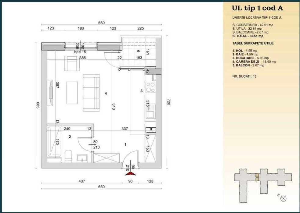 Garsoniera-Studio-2 Camere  I In Constructie   I OBOR VERANDA MEGAMALL