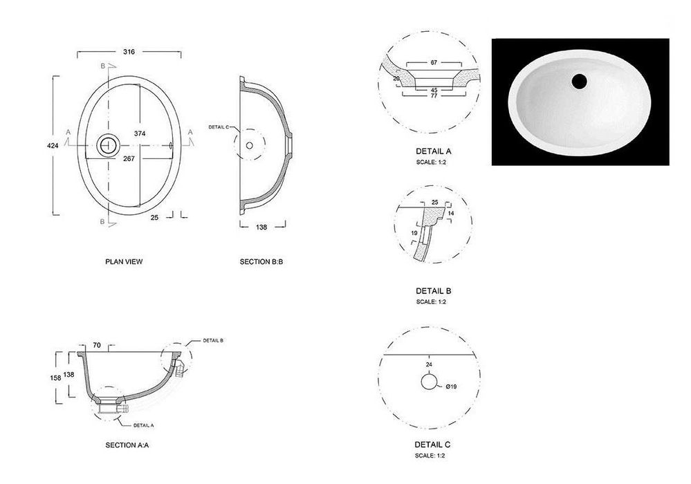 chiuveta ovala din corian