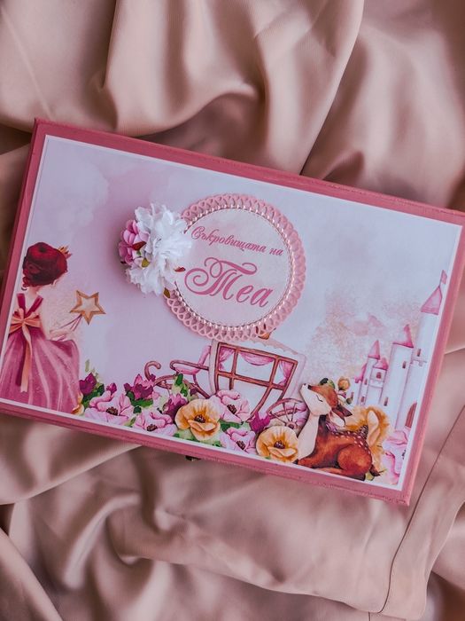 Детска дървена кутия за съхранение на спомени