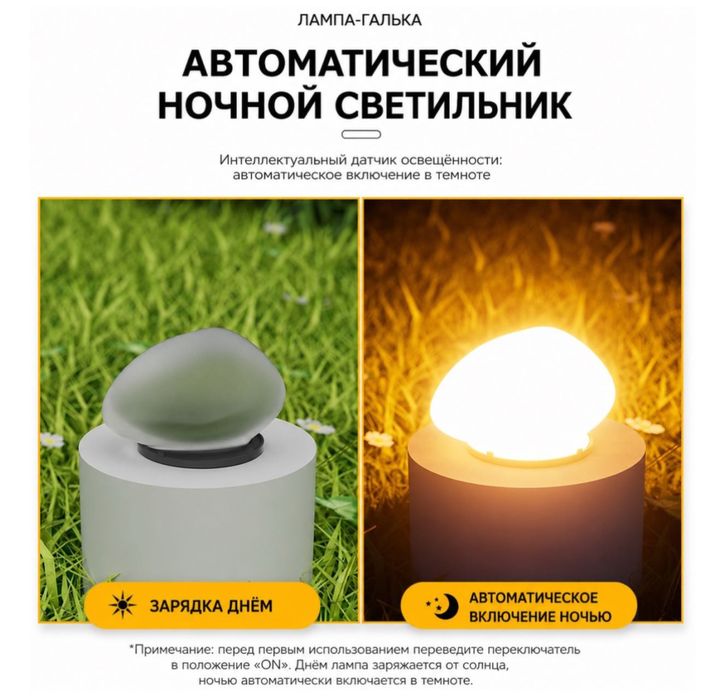 Светящий камень на солнечном батареи