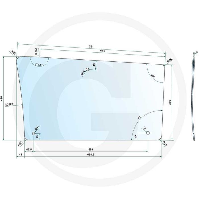 Geam lateral John deere stanga/ dreapta