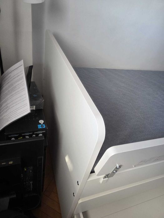 Cadru pat Ikea SLAKT alb cu saltea ikea